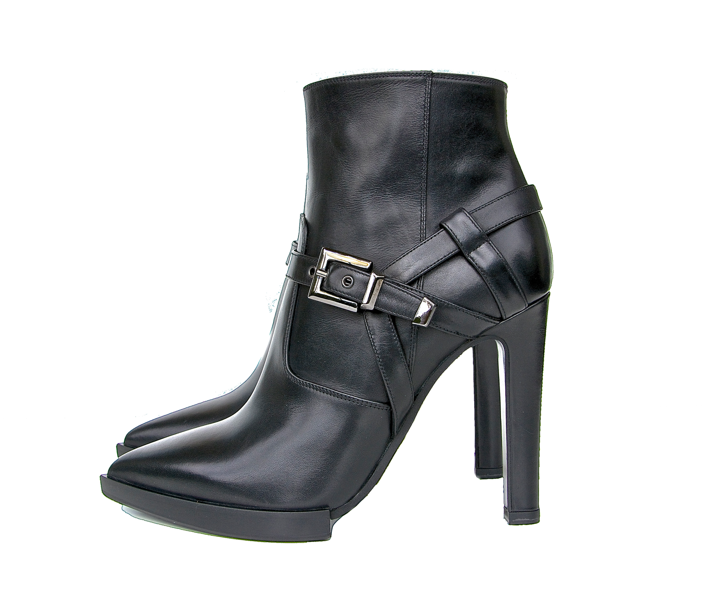 High heel ankle boots in black