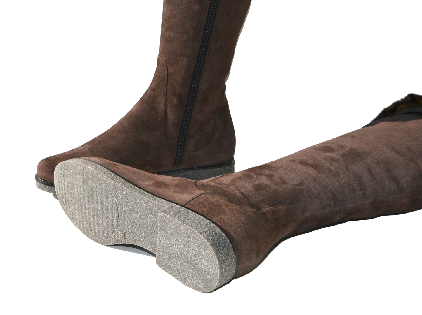 Overknee boots with fur lining