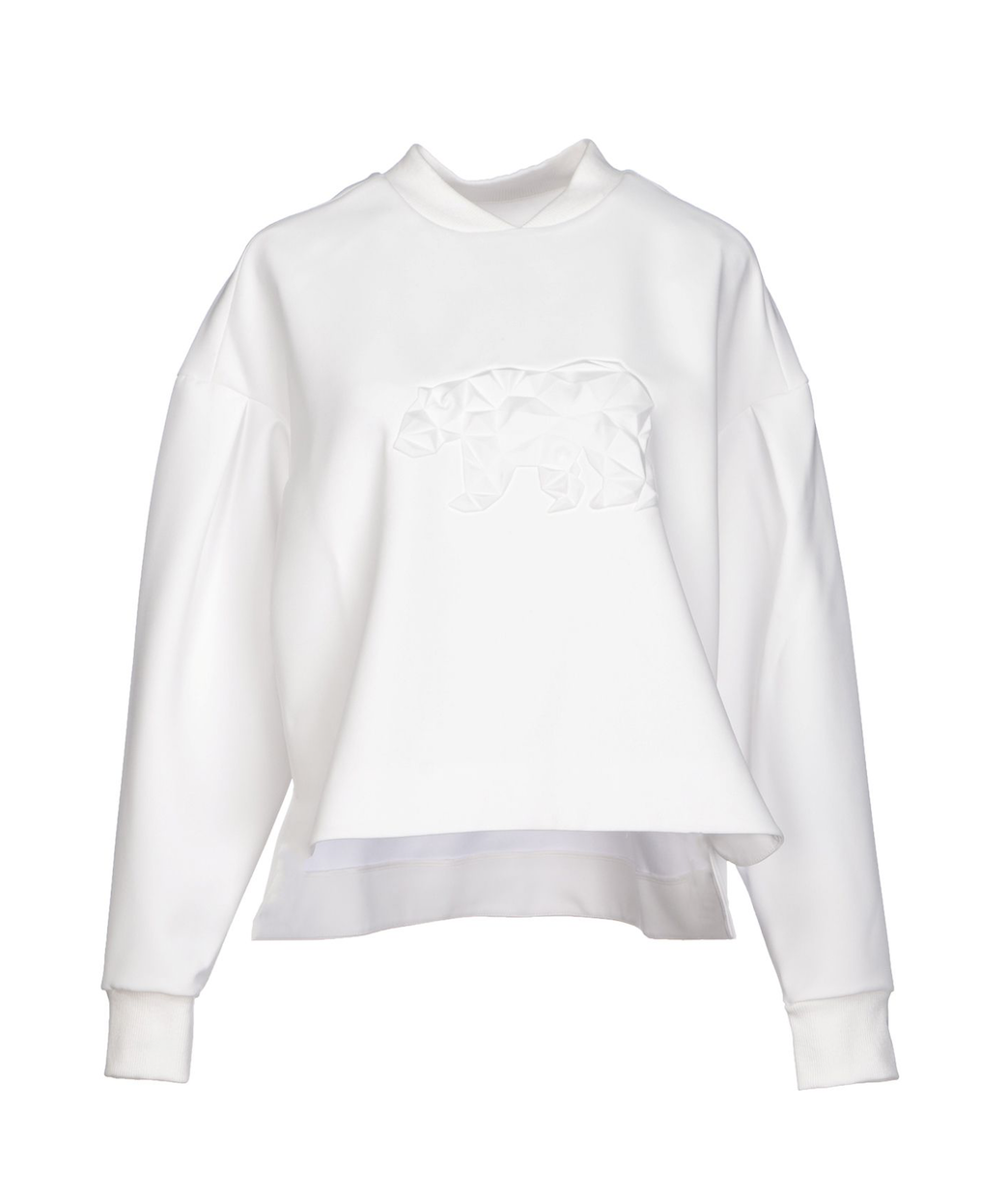 Sweater in white with 3D pattern