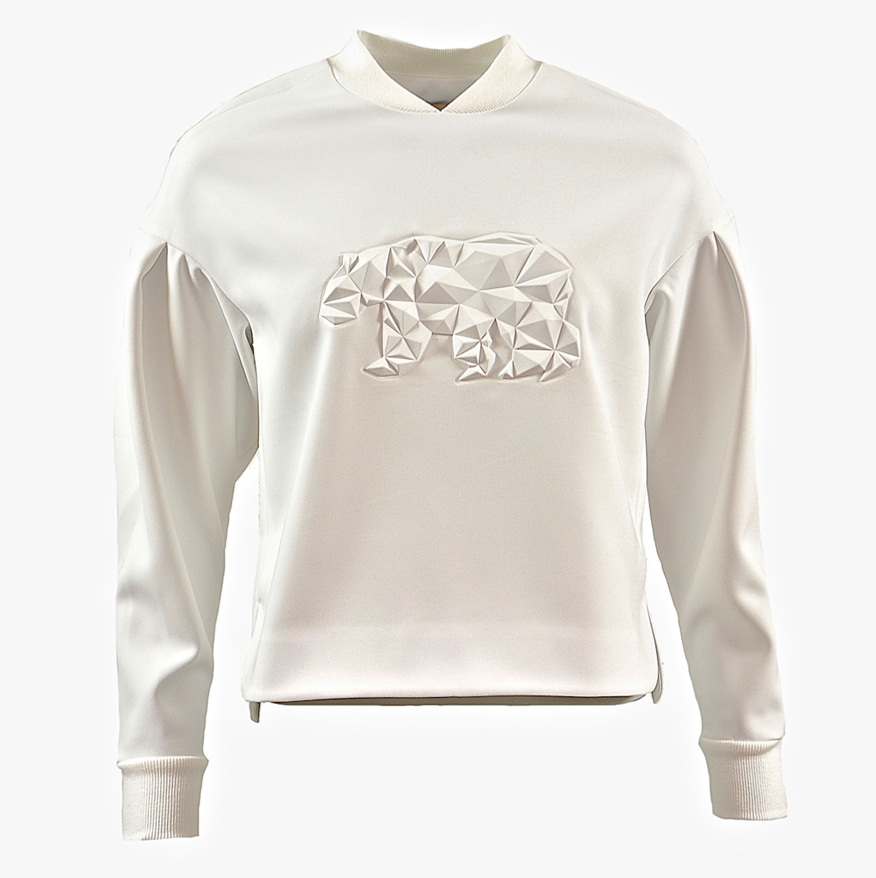 Sweater in white with 3D pattern