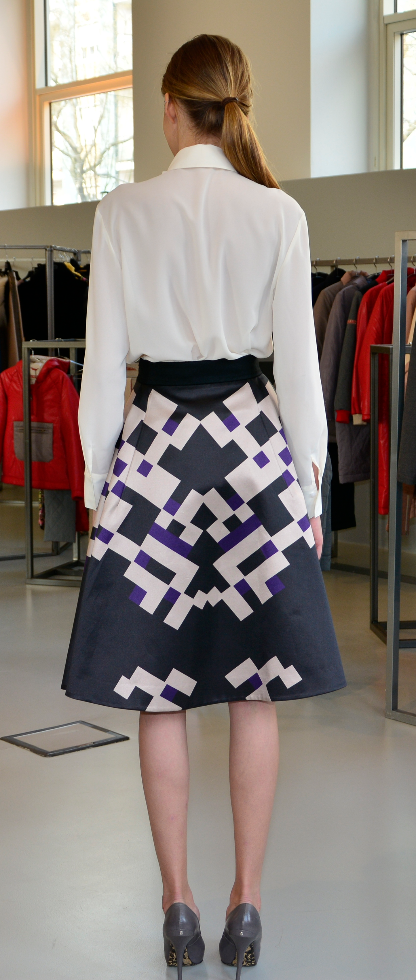 Midi skirt with a pattern