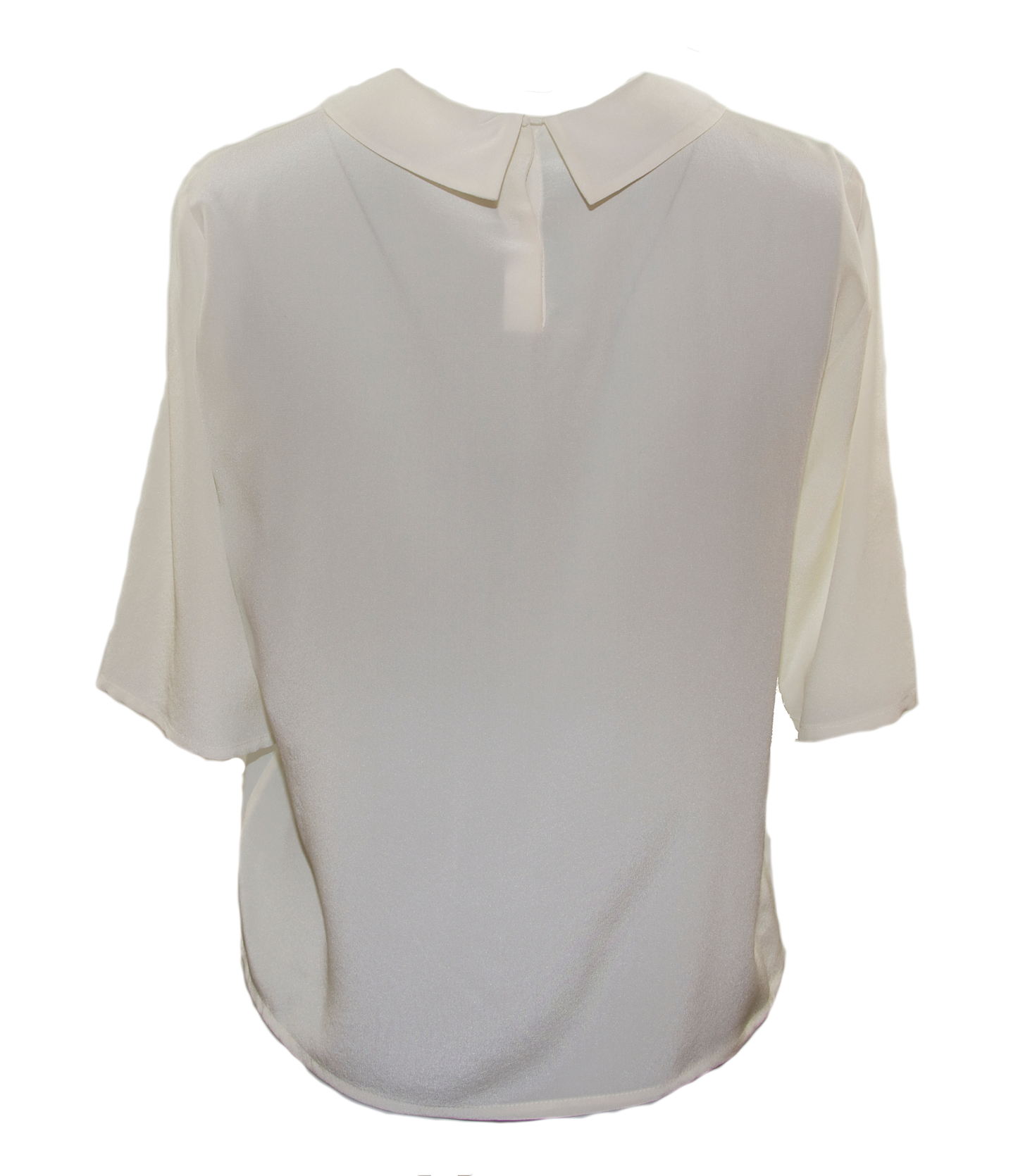 White silk and crepe de chine blouse