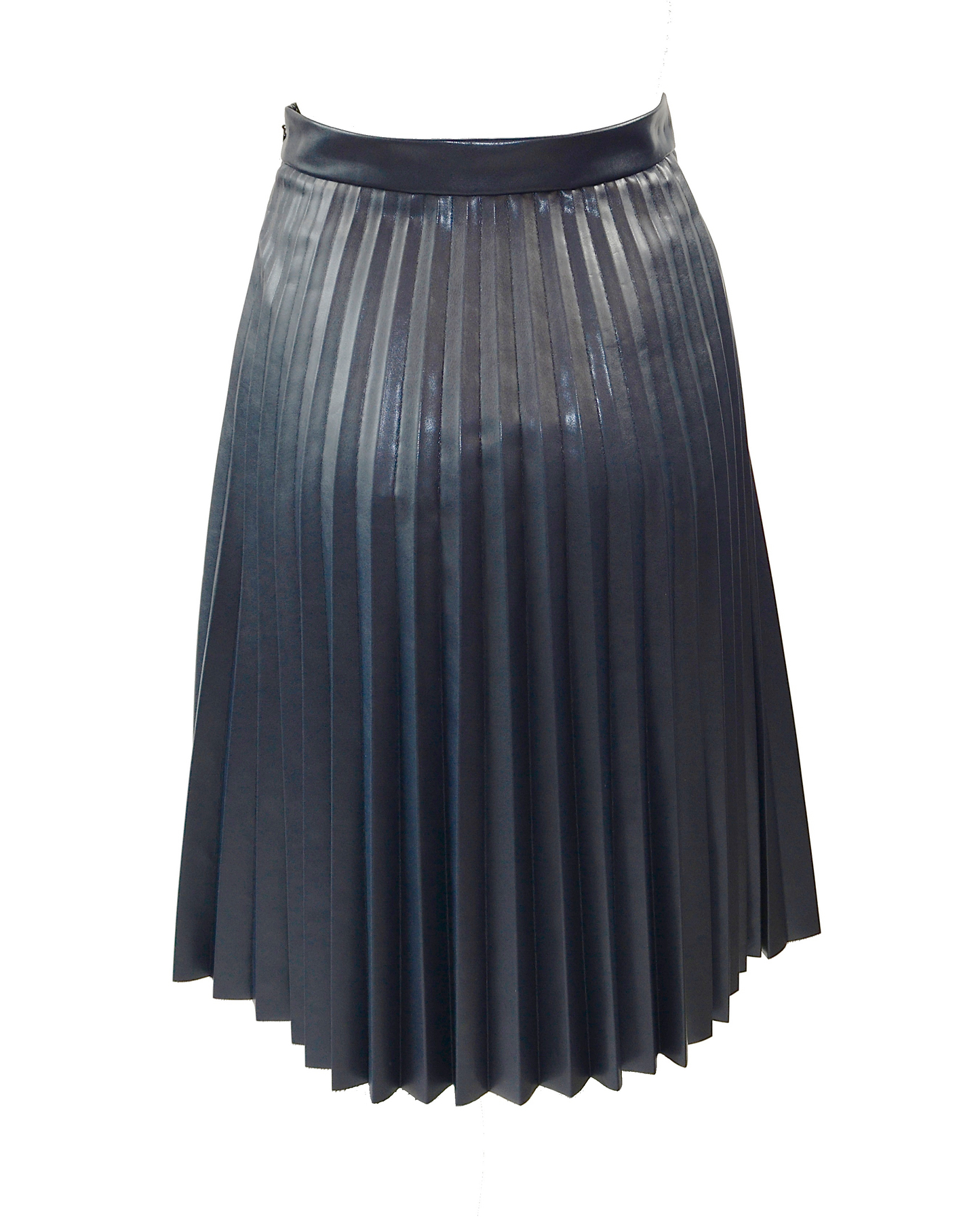 Pleated skirt made of imitation leather in anthracite grey