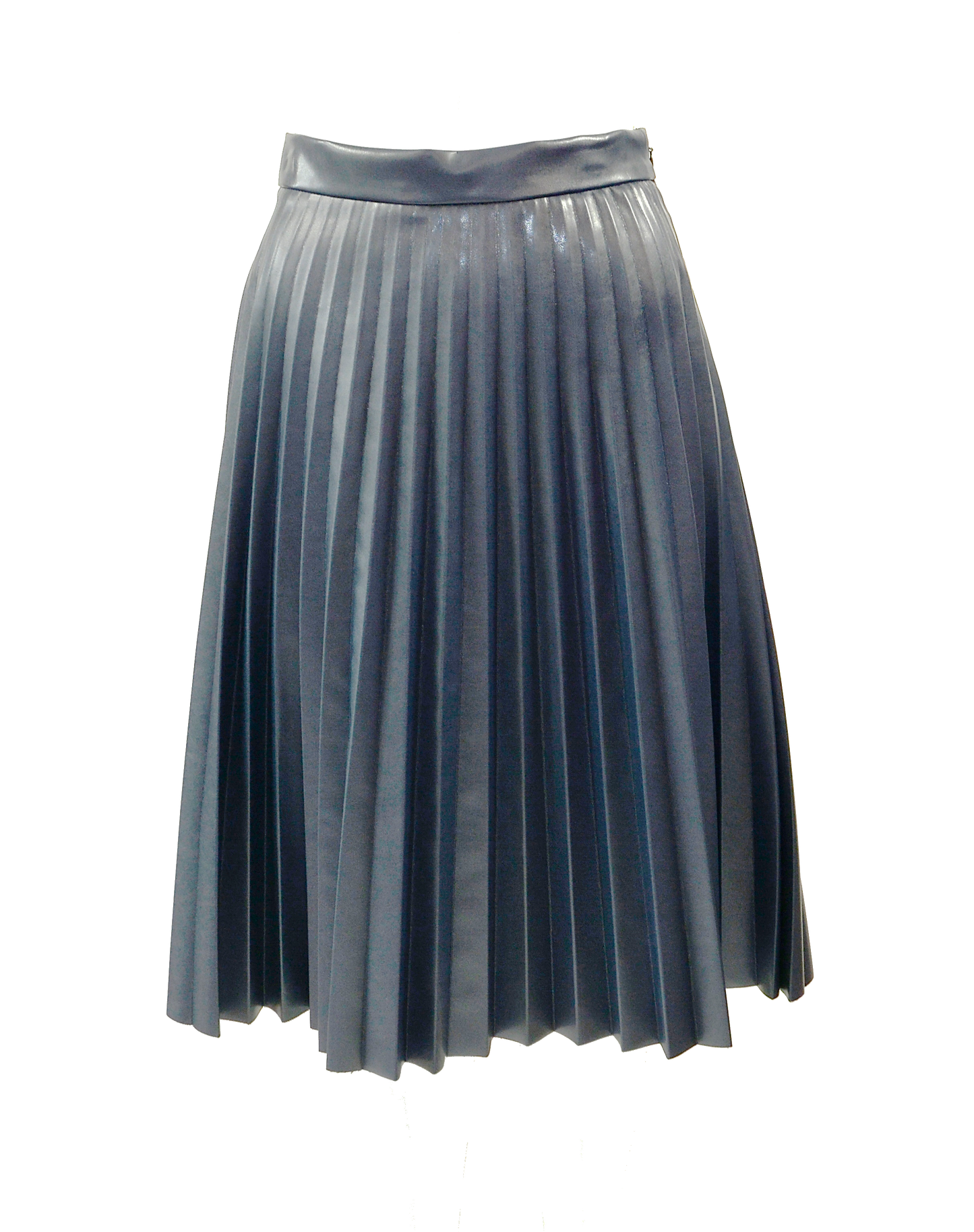 Pleated skirt made of imitation leather in anthracite grey