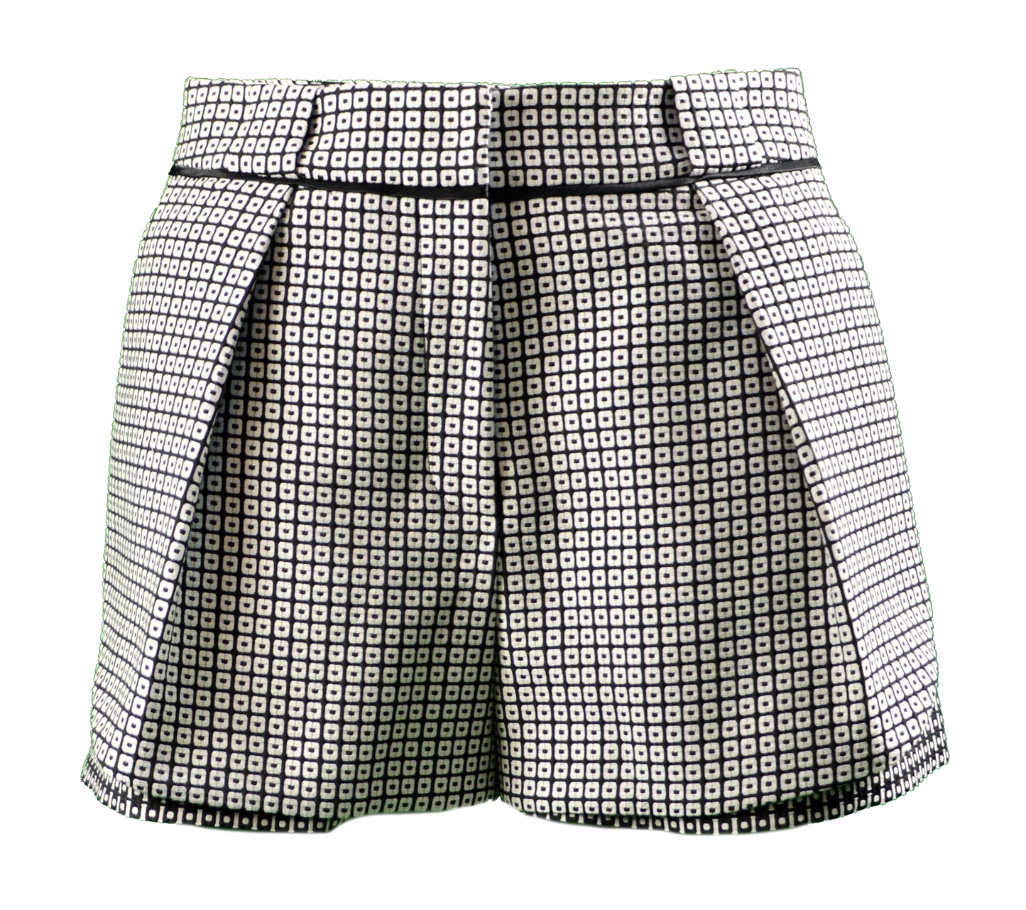 Checkered wool shorts