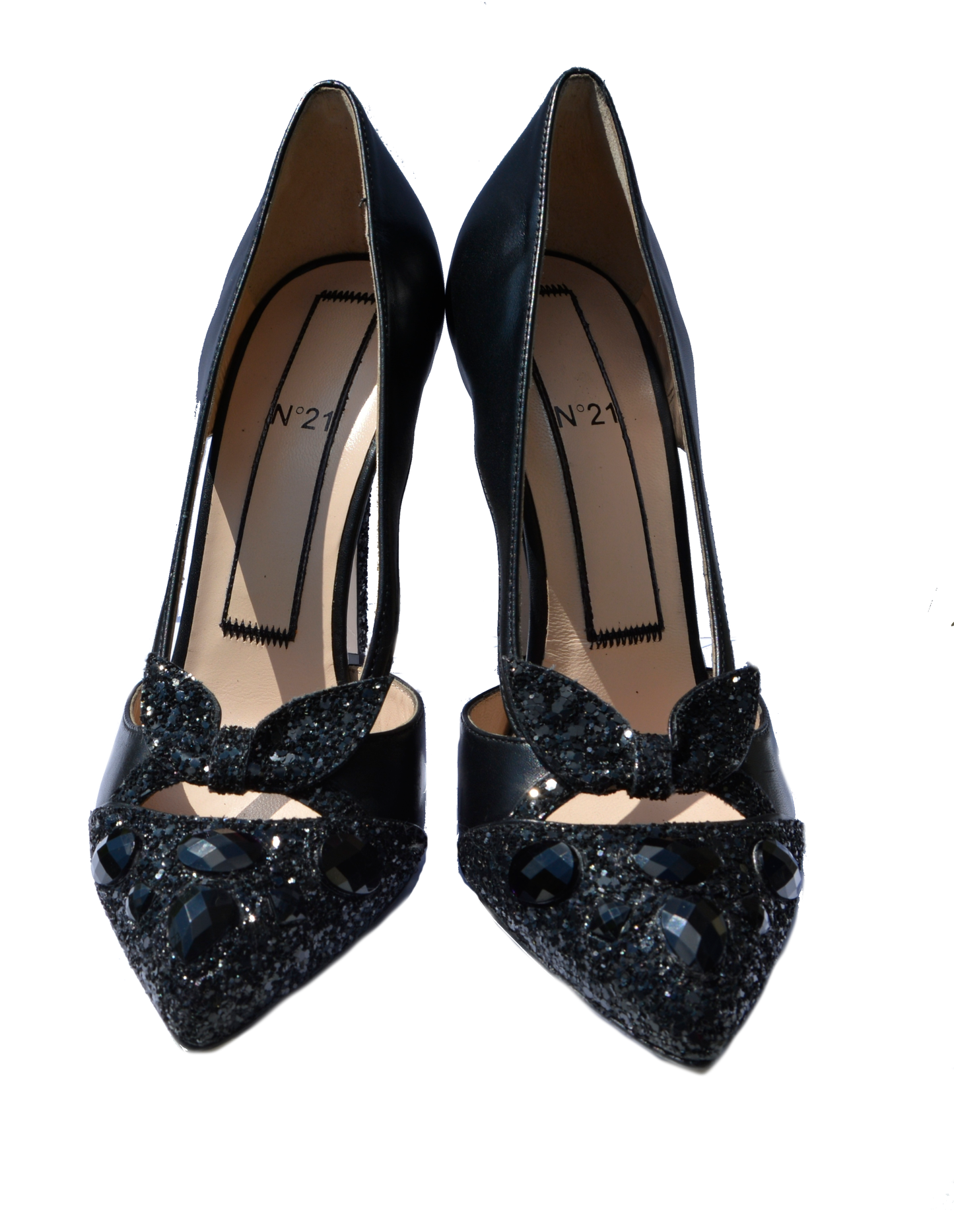 Numeroventuno pumps in black with glitter stones