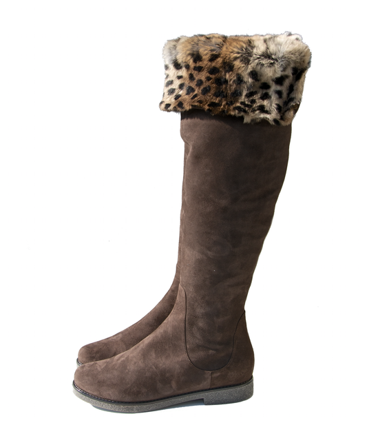 Overknee boots with fur lining