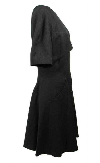 Black wool silk dress