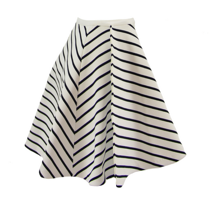 Skirt with black stripes