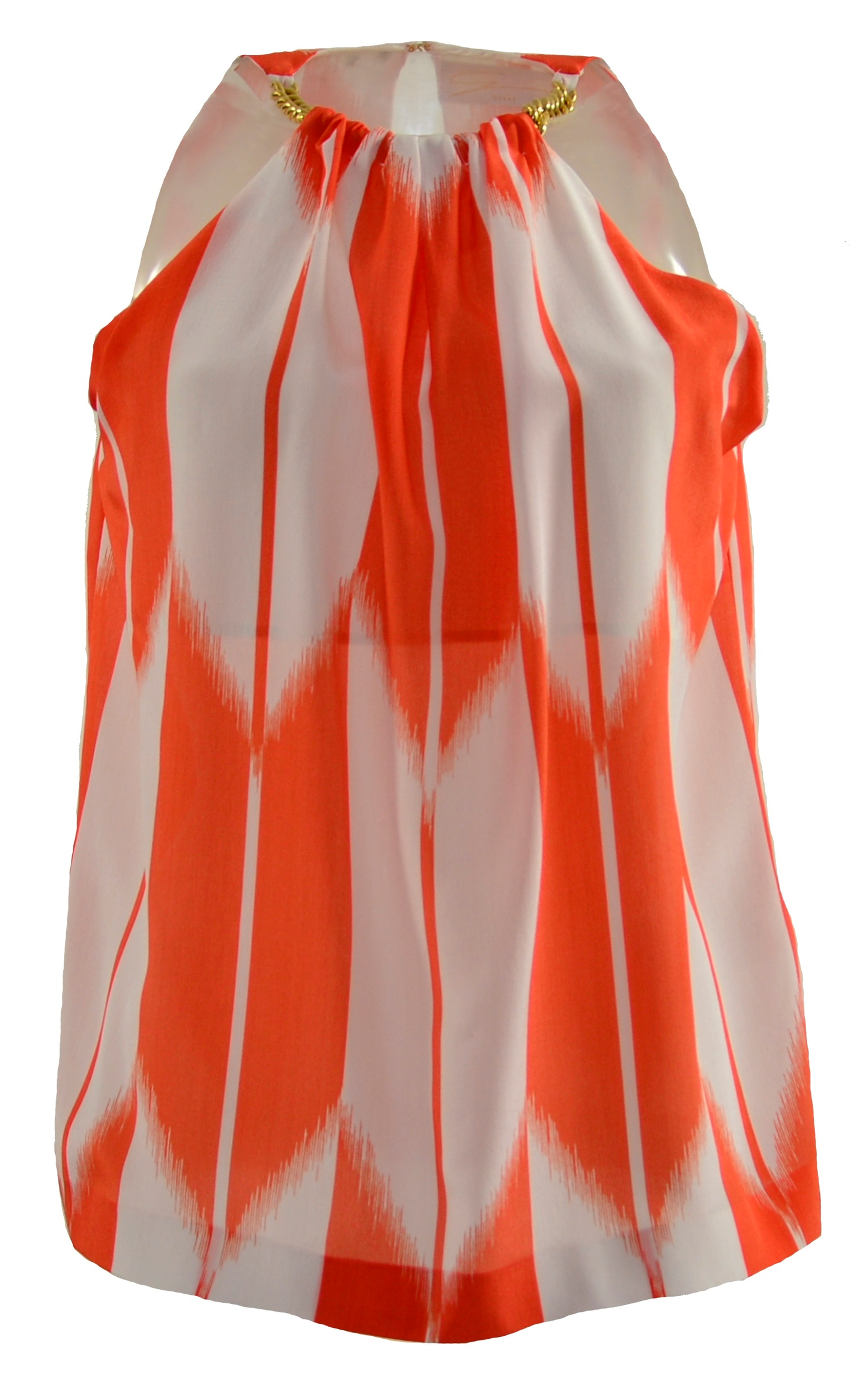 Orange and cream silk top