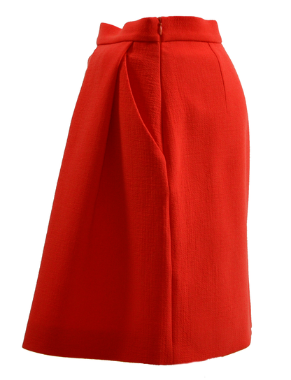 Short wool skirt in orange