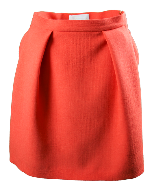 Short wool skirt in orange