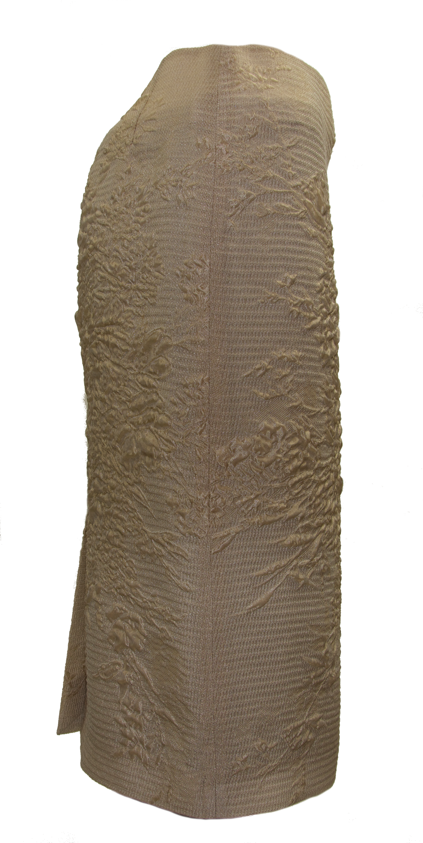 Knee-length cocktail skirt made of cloque