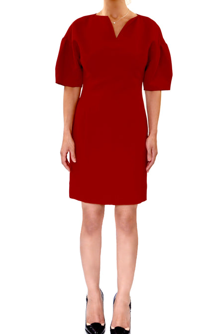 Sheath dress knee length in red